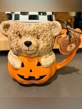 Creepy Critters Viral Halloween Bear-in-Pumpkin Ceramic Mug